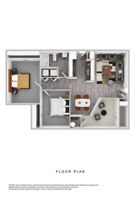 a floor plan of a 1100 sq ft apartment